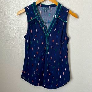 ModCloth seahorse novelty print tank blouse M